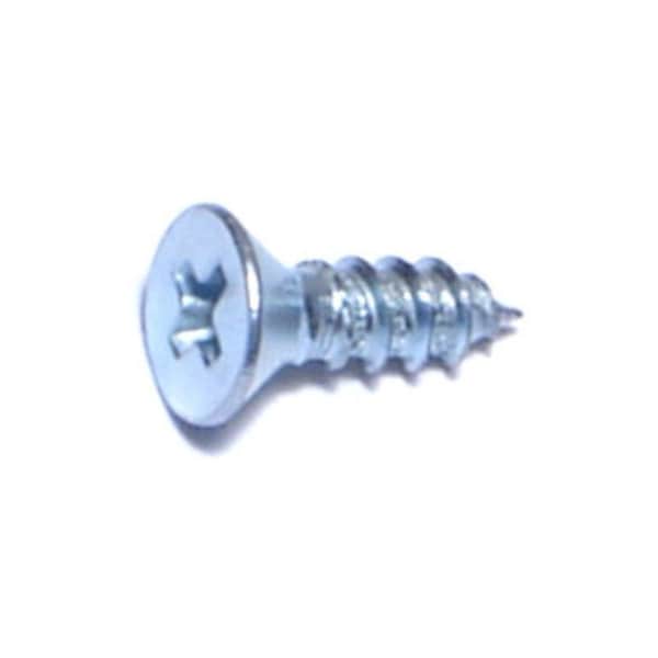 Midwest Fastener Sheet Metal Screw, #4 x 3/8 in, Zinc Plated Steel Flat Head Phillips Drive, 100 PK 02995 - main